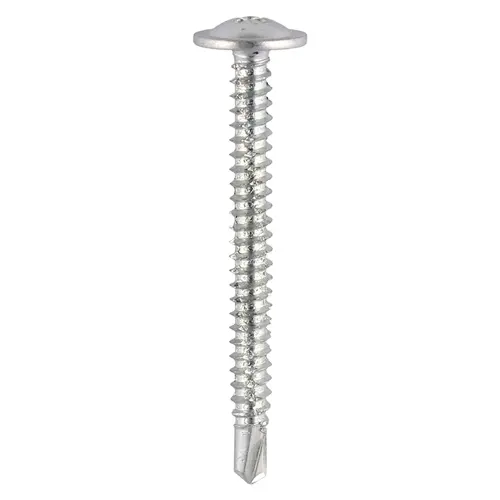 4.8 x 80 Baypole Screws - Box of 200- Wafer Flange - PH - Self-Drilling Point - Zinc